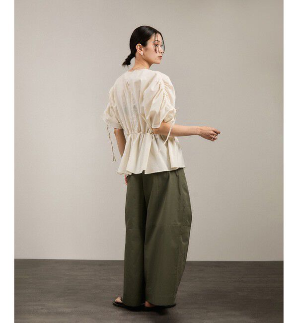 SALON adam et rope'「【WEB限定】シャーリングスリーブブラウス」|シャツ・ブラウス|