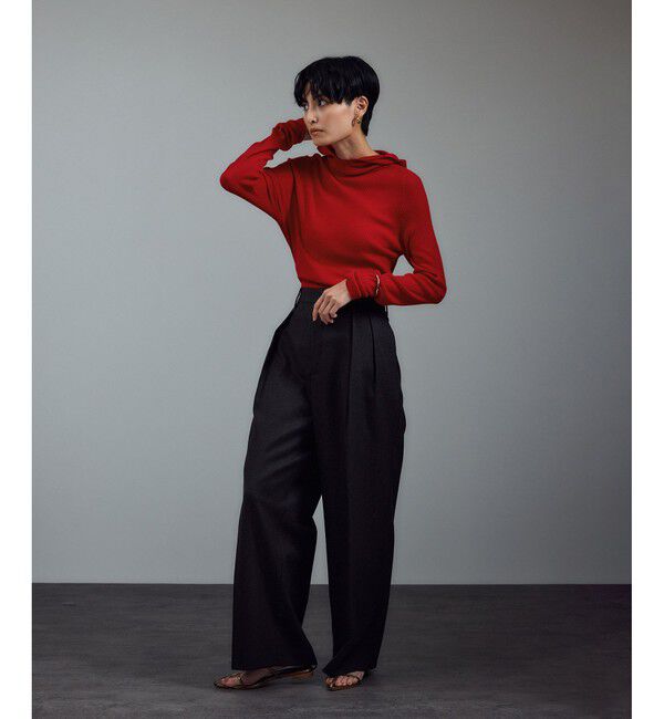 SALON adam et rope'「ハイゲージリブニットフードプルオーバー / イージーケア」|ニット・セーター|