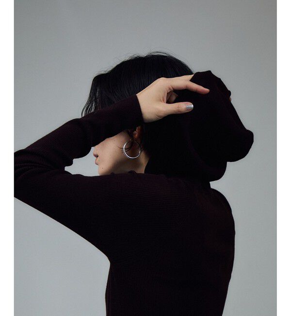 SALON adam et rope'「ハイゲージリブニットフードプルオーバー / イージーケア」|ニット・セーター|