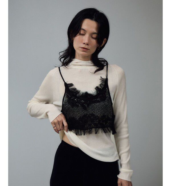 SALON adam et rope'「ハイゲージリブニットフードプルオーバー / イージーケア」|ニット・セーター|