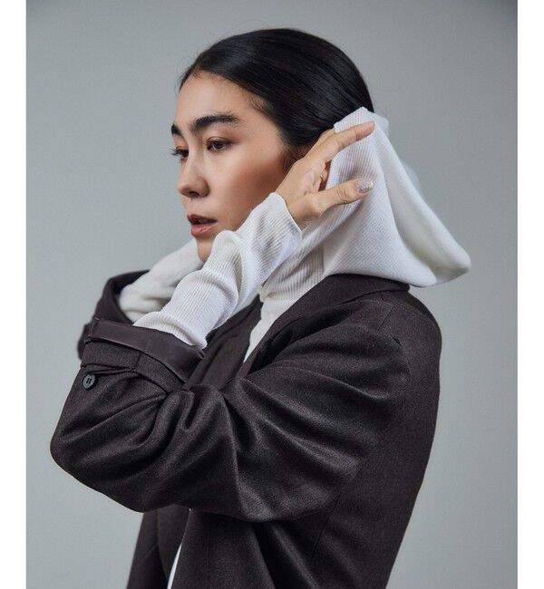 SALON adam et rope'「ハイゲージリブニットフードプルオーバー / イージーケア」|ニット・セーター|