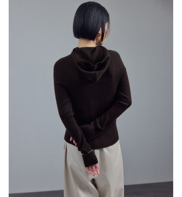 SALON adam et rope'「ハイゲージリブニットフードプルオーバー / イージーケア」|ニット・セーター|