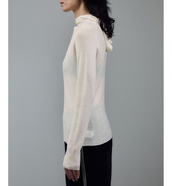 SALON adam et rope'「ハイゲージリブニットフードプルオーバー / イージーケア」|ニット・セーター|
