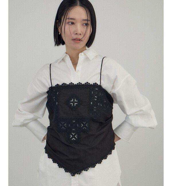 SALON adam et rope'「クロスレースマルチキャミソール」|キャミソール|ブラック(01)