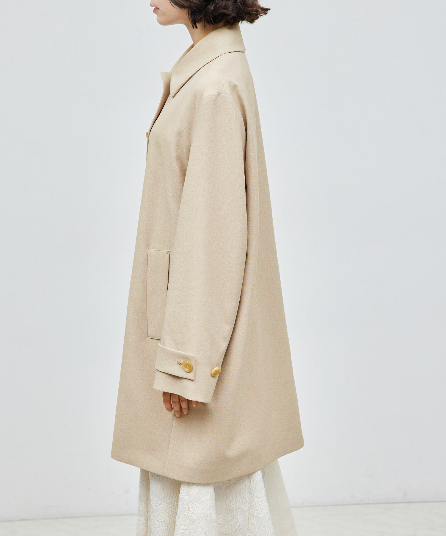 ROPE「ミドル丈ステンカラーコート《軽量・しわになりにくい・ストレッチ素材》」|ステンカラーコート|