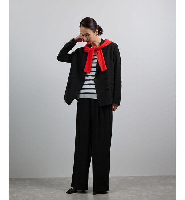 ROPE「バックサテンダブルブレストジャケット」|テーラードジャケット|