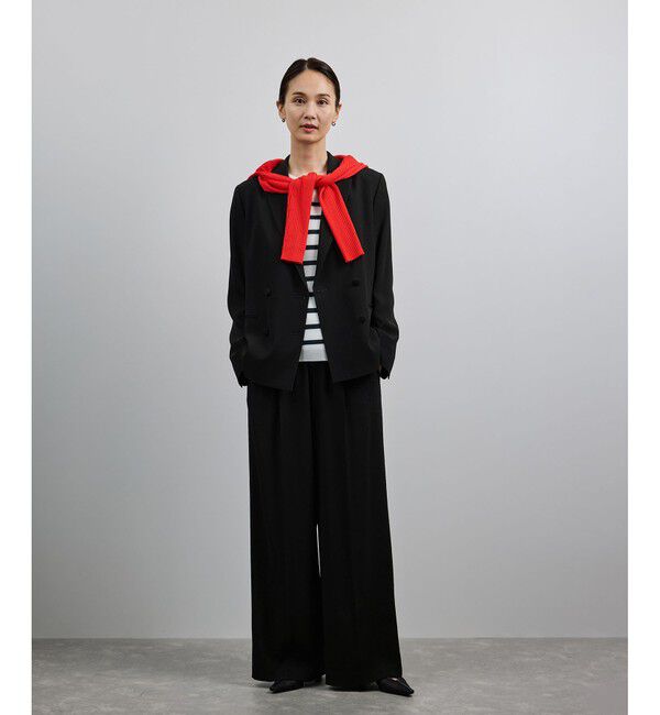 ROPE「バックサテンダブルブレストジャケット」|テーラードジャケット|