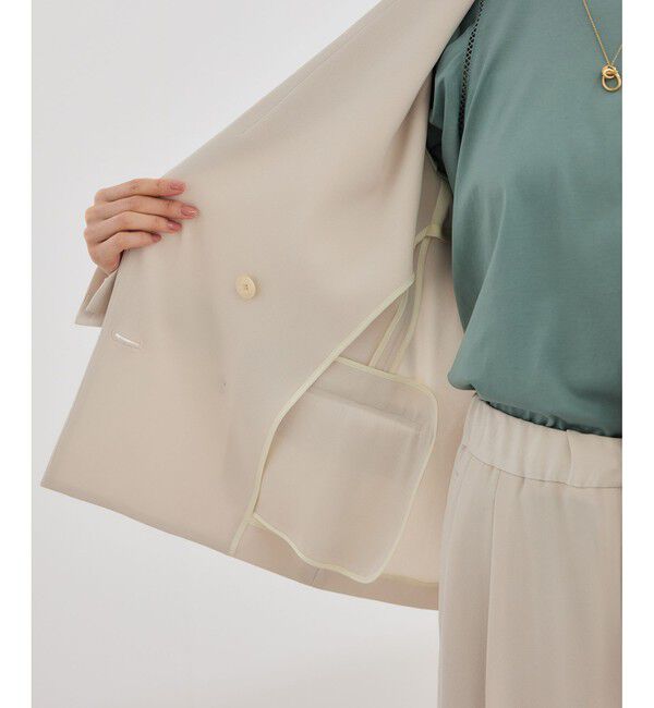 ROPE「バックサテンダブルブレストジャケット」|テーラードジャケット|