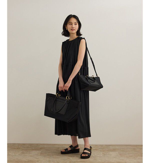 ROPE「【A4対応】チュールメッシュダブルハンドルトートバッグ」|トートバッグ|