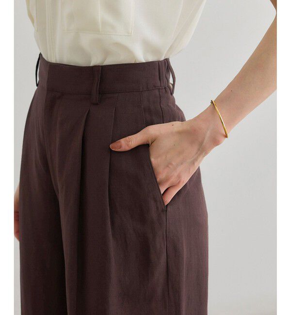ROPE「レーヨンリネン センタープレスパンツ【セットアップジャケット・ワンピース対応】」|チノ|