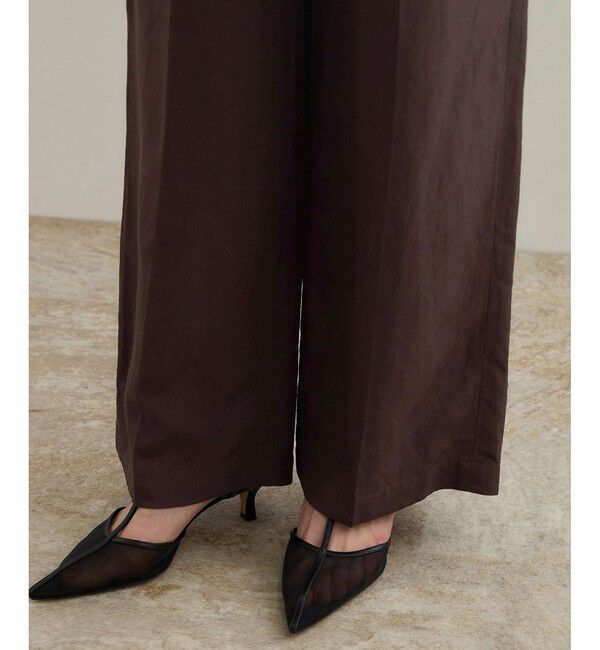 ROPE「レーヨンリネン センタープレスパンツ【セットアップジャケット・ワンピース対応】」|チノ|