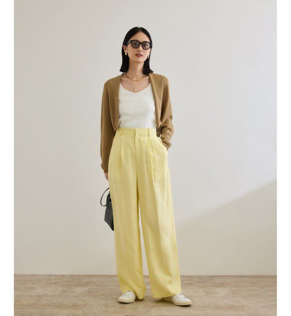 ROPE「レーヨンリネン センタープレスパンツ【セットアップジャケット・ワンピース対応】」|チノ|