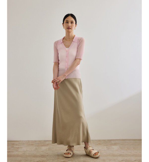 ROPE「【WEB・一部店舗限定】フィブリルサテンマーメイドスカート【セットアップ対応】/洗える」|スカート|