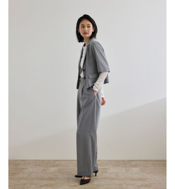 ROPE「【洗える】リネンライクコンパクトジャケット/セットアップ対応【WEB・一部店舗限定】」|テーラードジャケット|