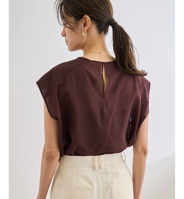 ROPE「【洗える】サファリ シアーブラウス」|シャツ・ブラウス|