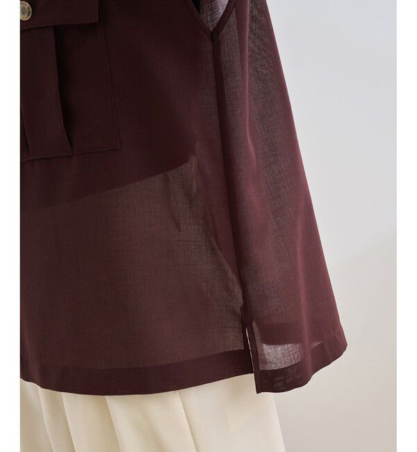 ROPE「【洗える】サファリ シアーブラウス」|シャツ・ブラウス|