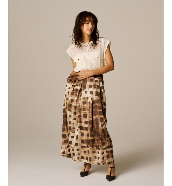 ROPE「【洗える】サファリ シアーブラウス」|シャツ・ブラウス|