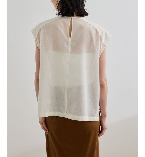 ROPE「【洗える】サファリ シアーブラウス」|シャツ・ブラウス|