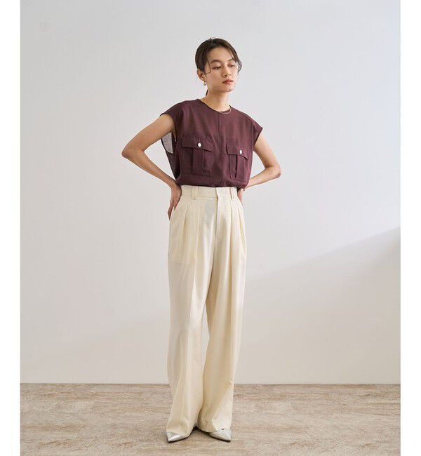 ROPE「【洗える】サファリ シアーブラウス」|シャツ・ブラウス|