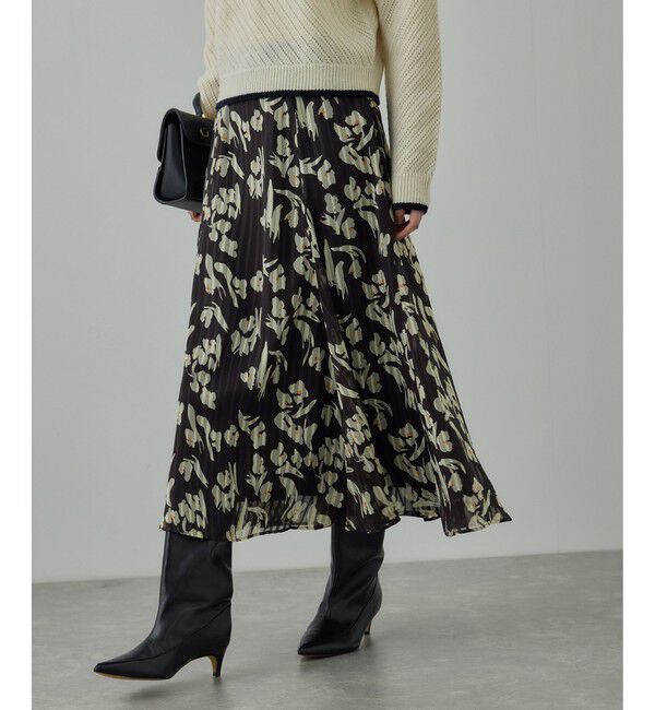 ROPE「フラワープリントマーメイドスカート」|スカート|ブラウン系(21)