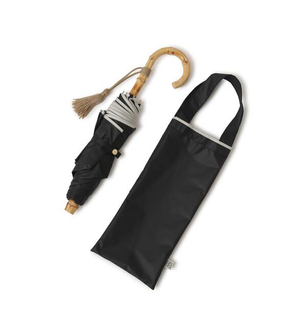 ROPE「[晴雨兼用]バンブーハンドルバイカラーコンパクトパラソル(折りたたみ傘・日傘)/UV100%カット/完全遮光生地」|傘|