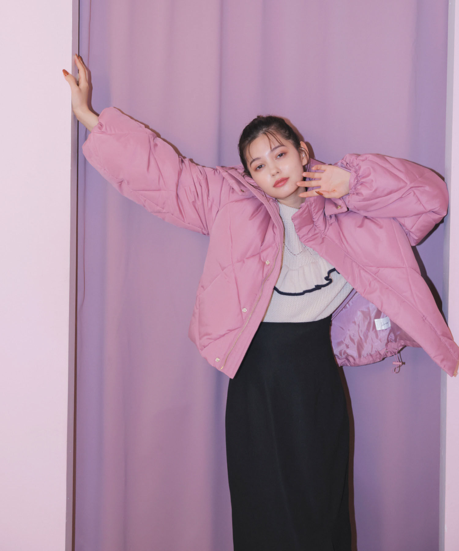 vis-a-vis「【WEB限定】ファイバーダウンダイヤキルトショートブルゾン」|ダウン|