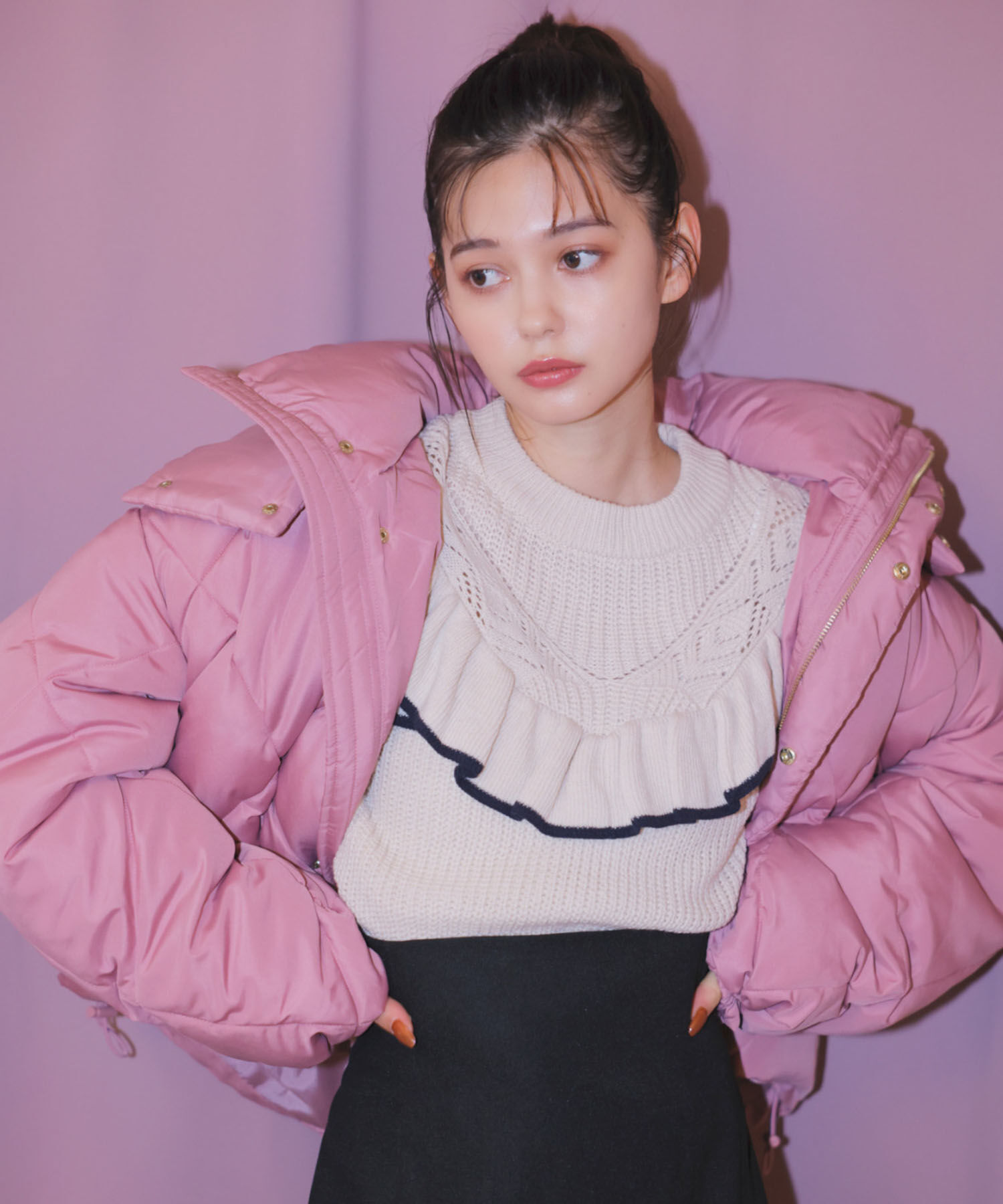 vis-a-vis「【WEB限定】ファイバーダウンダイヤキルトショートブルゾン」|ダウン|