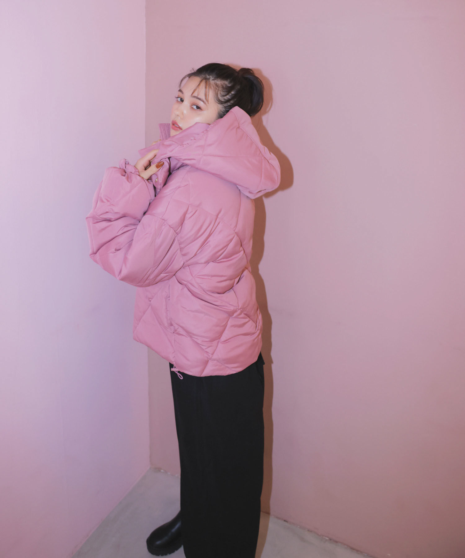 vis-a-vis「【WEB限定】ファイバーダウンダイヤキルトショートブルゾン」|ダウン|