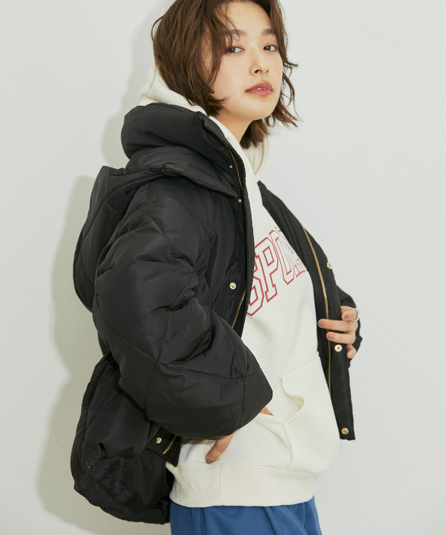 vis-a-vis「【WEB限定】ファイバーダウンダイヤキルトショートブルゾン」|ダウン|