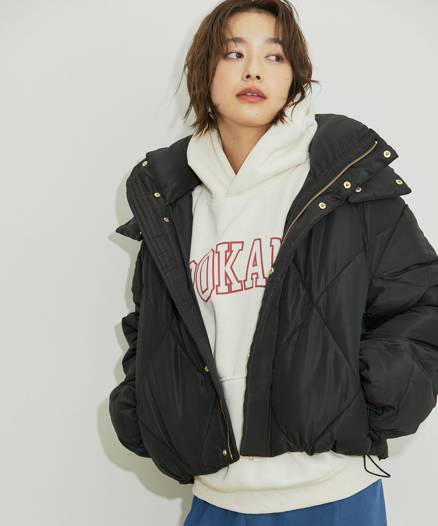 vis-a-vis「【WEB限定】ファイバーダウンダイヤキルトショートブルゾン」|ダウン|