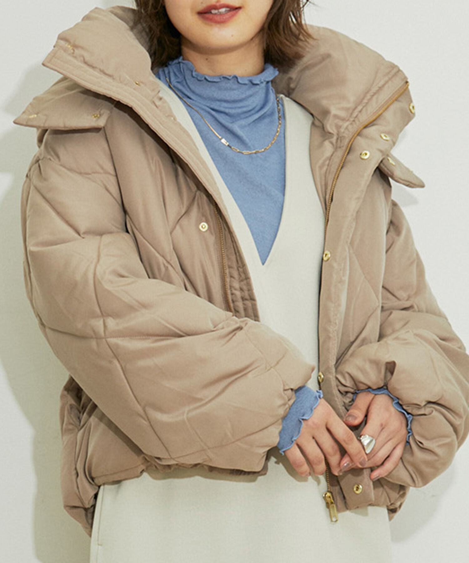 vis-a-vis「【WEB限定】ファイバーダウンダイヤキルトショートブルゾン」|ダウン|