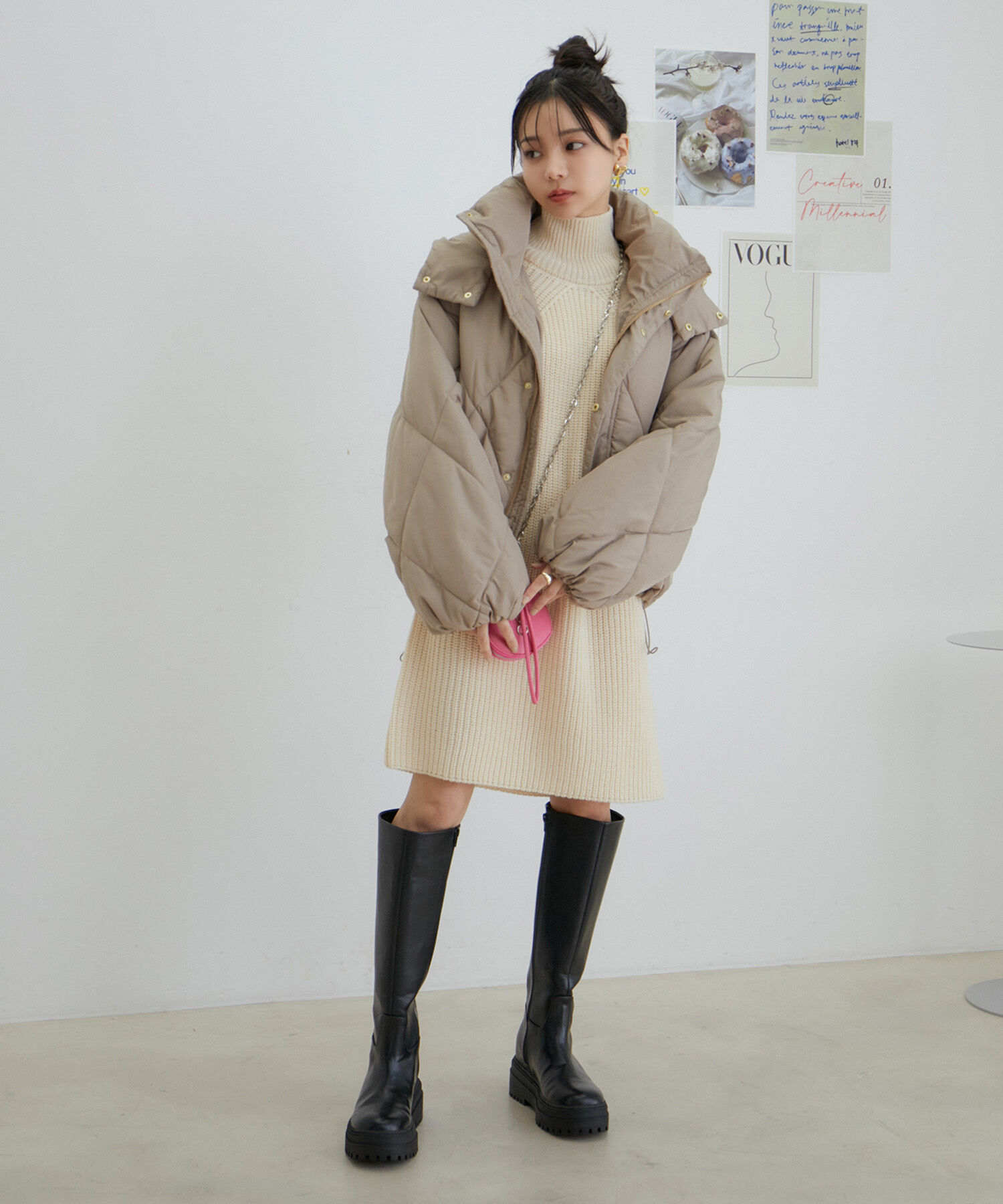 vis-a-vis「【WEB限定】ファイバーダウンダイヤキルトショートブルゾン」|ダウン|