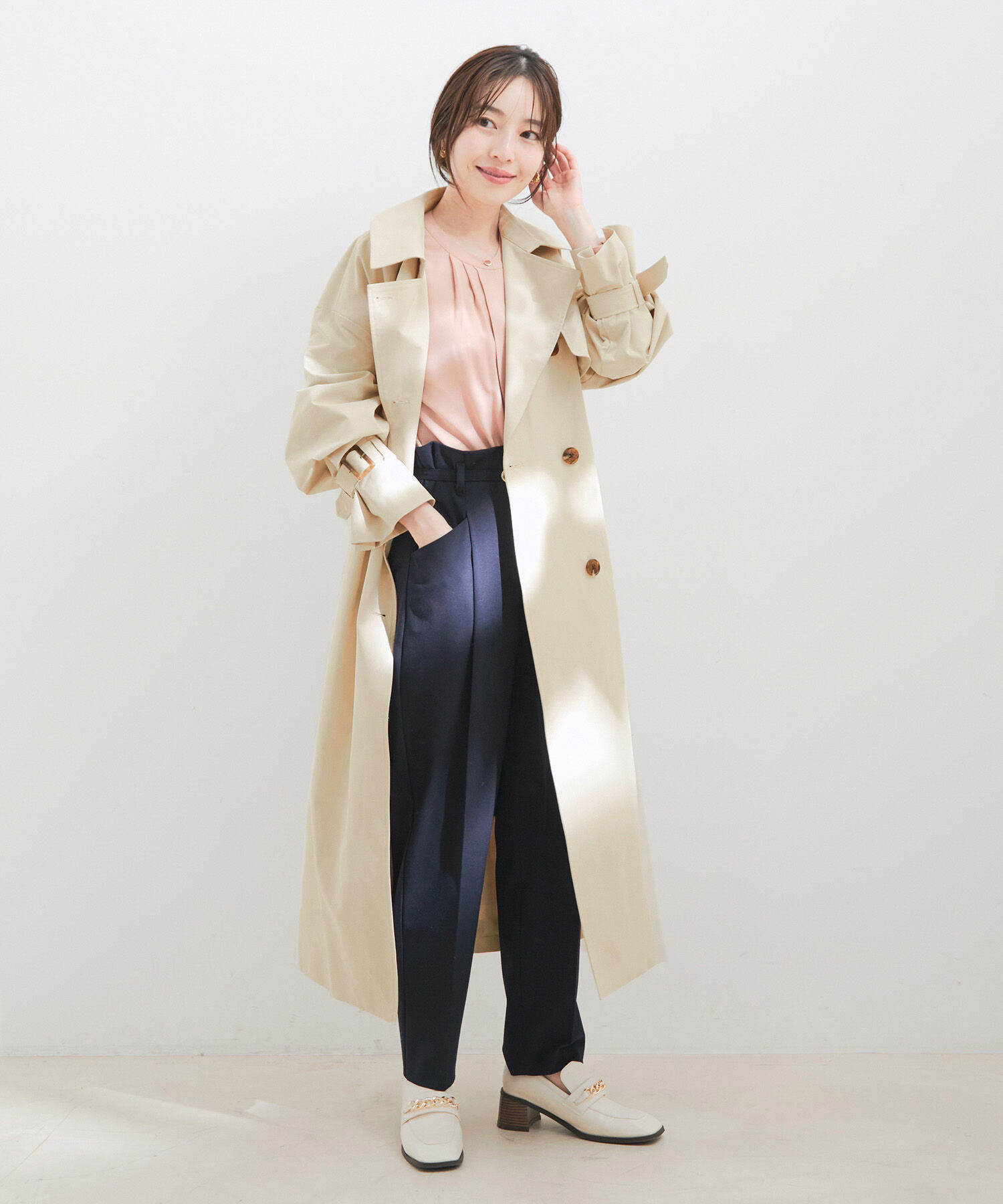 VIS「【撥水・花粉ガード】オーバーサイズトレンチコート」|トレンチコート|