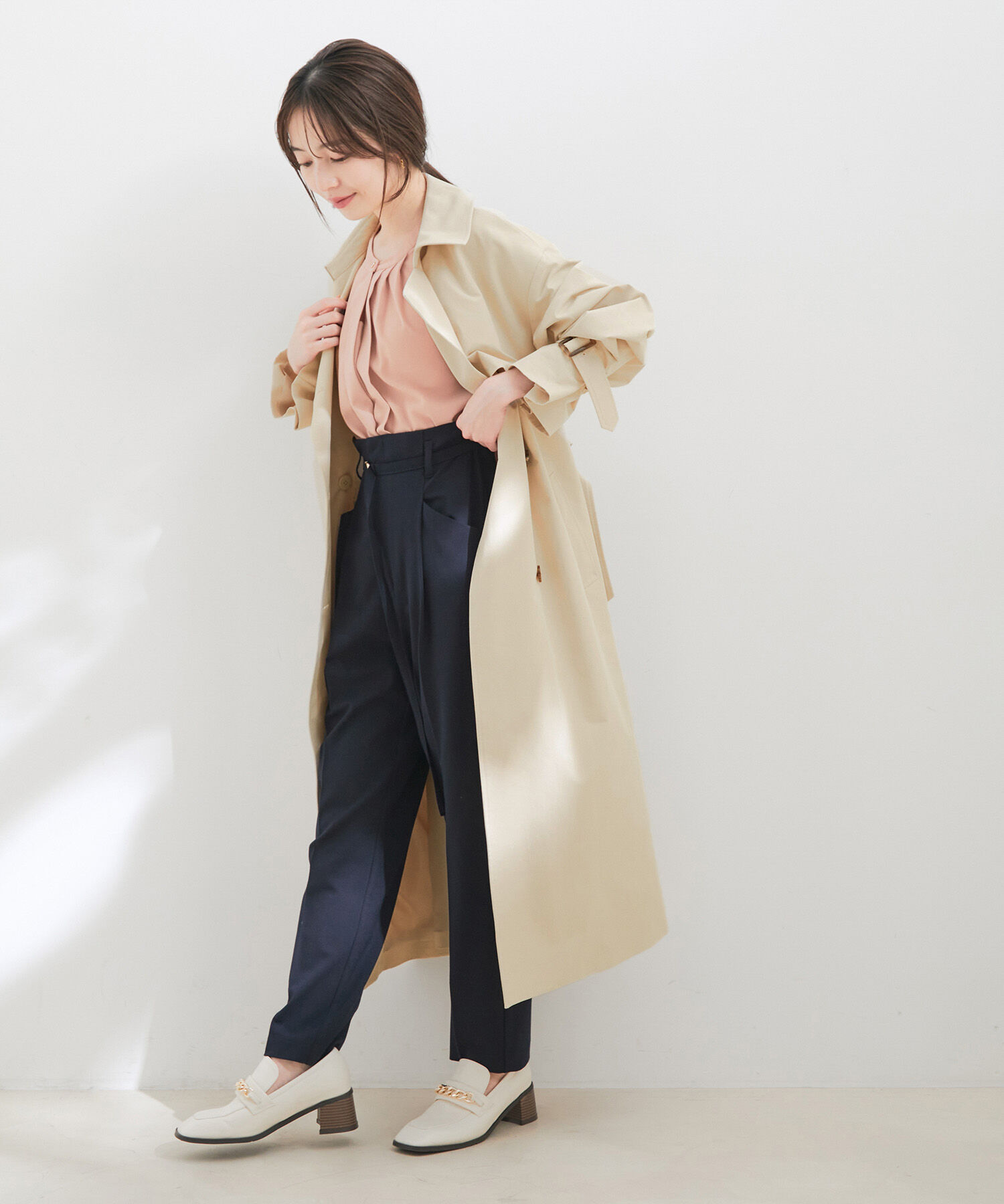 VIS「【撥水・花粉ガード】オーバーサイズトレンチコート」|トレンチコート|