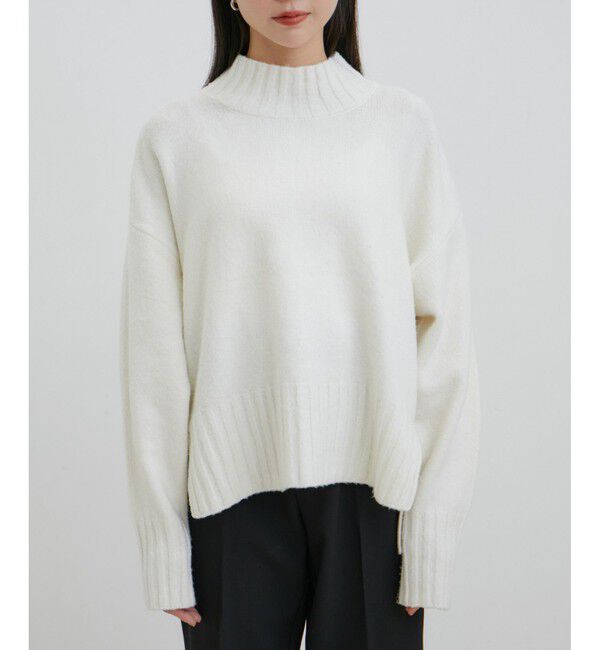 VIS「【選べる着丈】ふわもこサイドスリットニット【洗える】」|ニット・セーター|