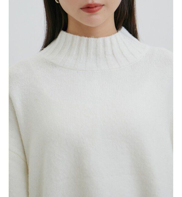 VIS「【選べる着丈】ふわもこサイドスリットニット【洗える】」|ニット・セーター|