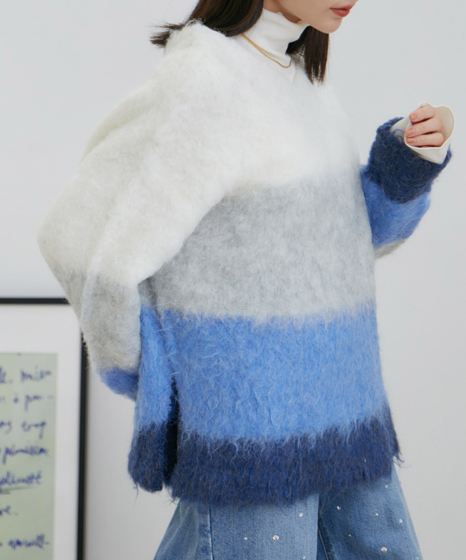 VIS「カラーボーダーVネックニット」|ニット・セーター|キナリ系(17)