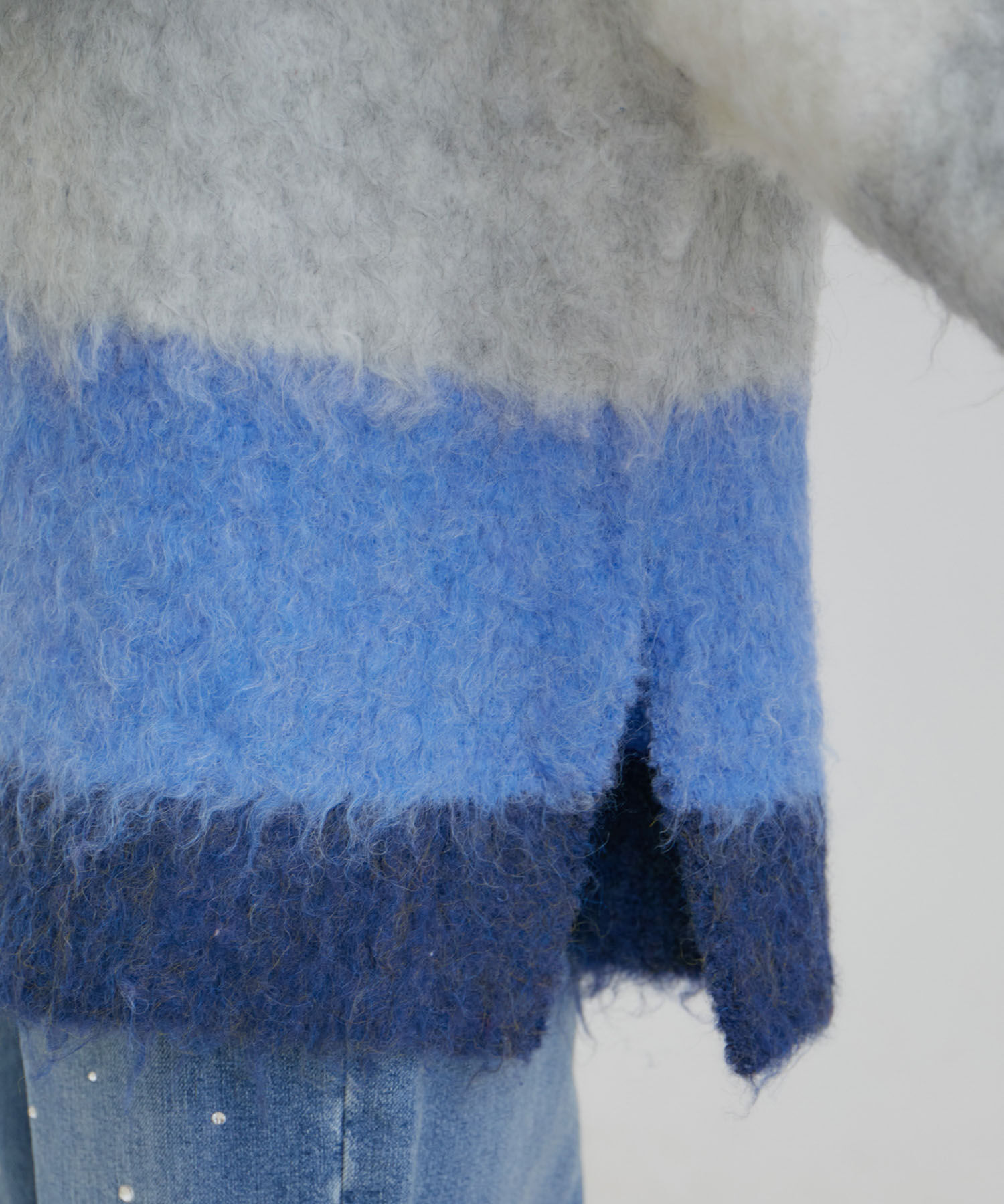 VIS「カラーボーダーVネックニット」|ニット・セーター|