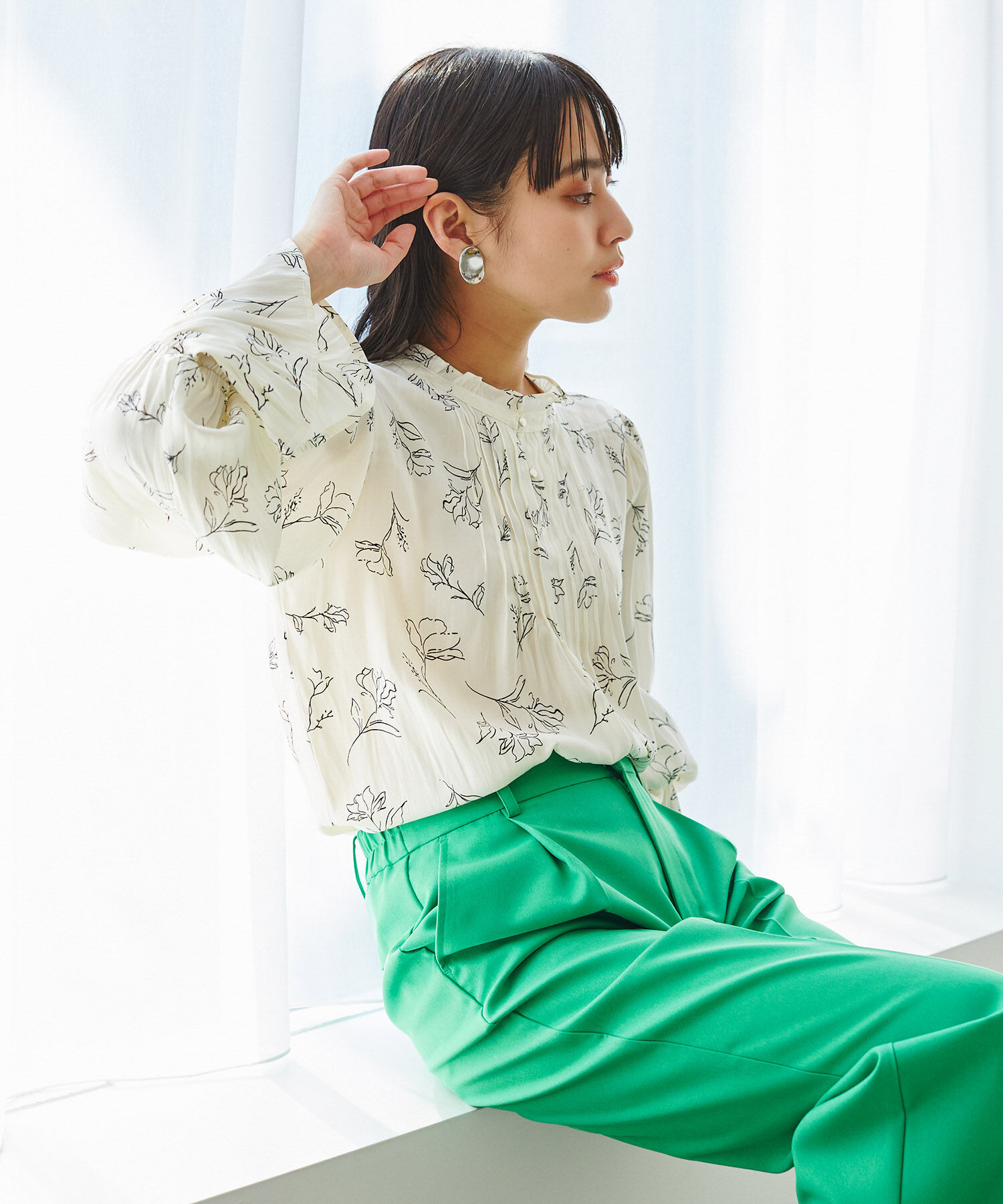 VIS「【前後2WAY】割繊ピンタックブラウス【洗える】」|シャツ・ブラウス|