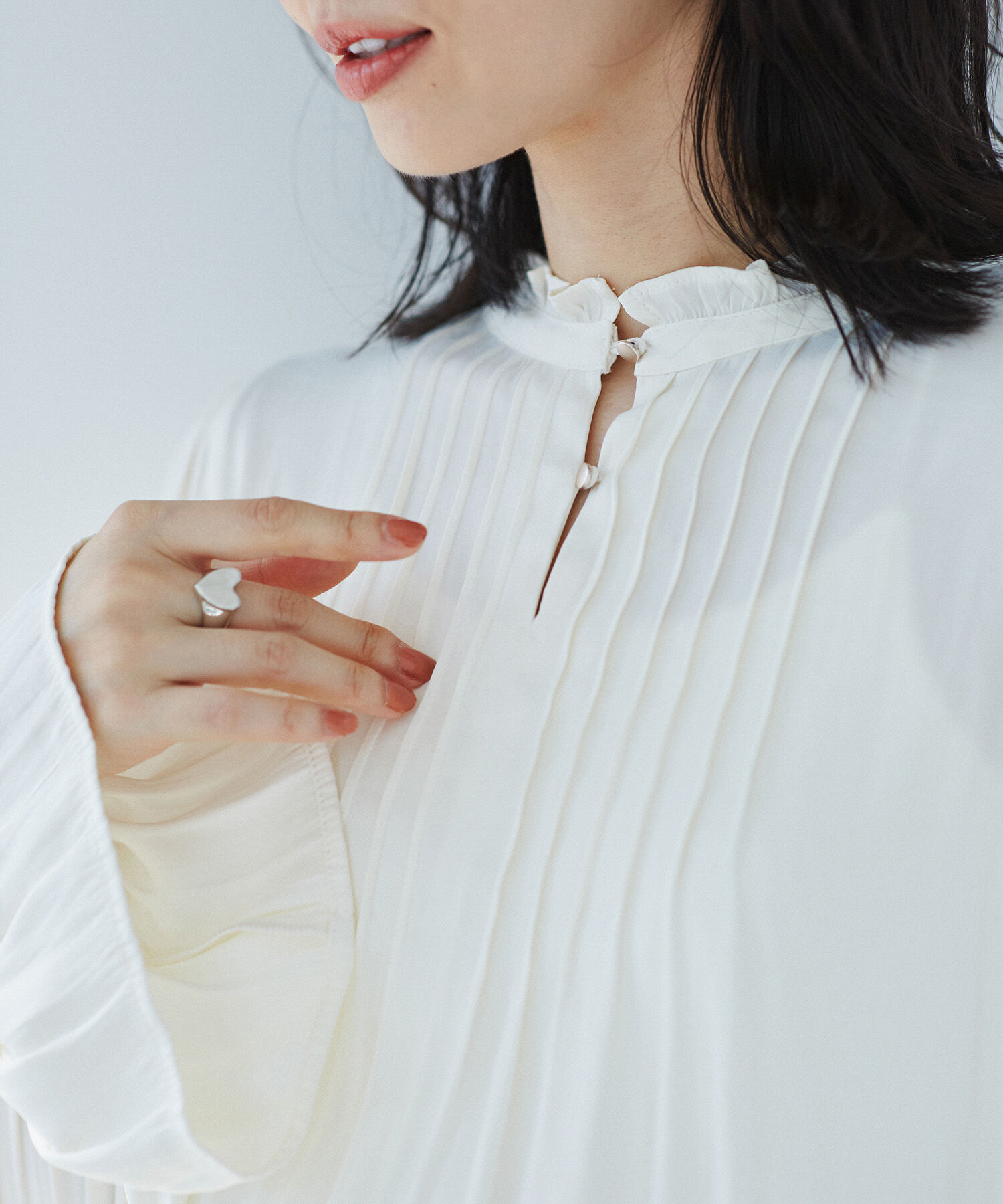 VIS「【前後2WAY】割繊ピンタックブラウス【洗える】」|シャツ・ブラウス|