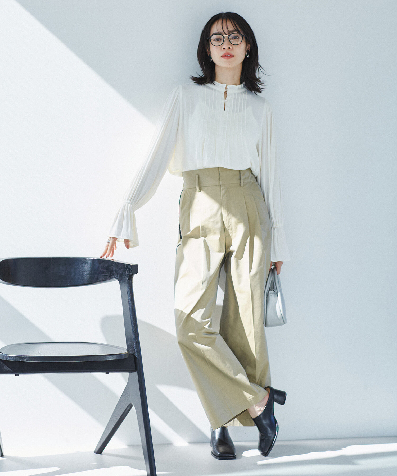 VIS「【前後2WAY】割繊ピンタックブラウス【洗える】」|シャツ・ブラウス|