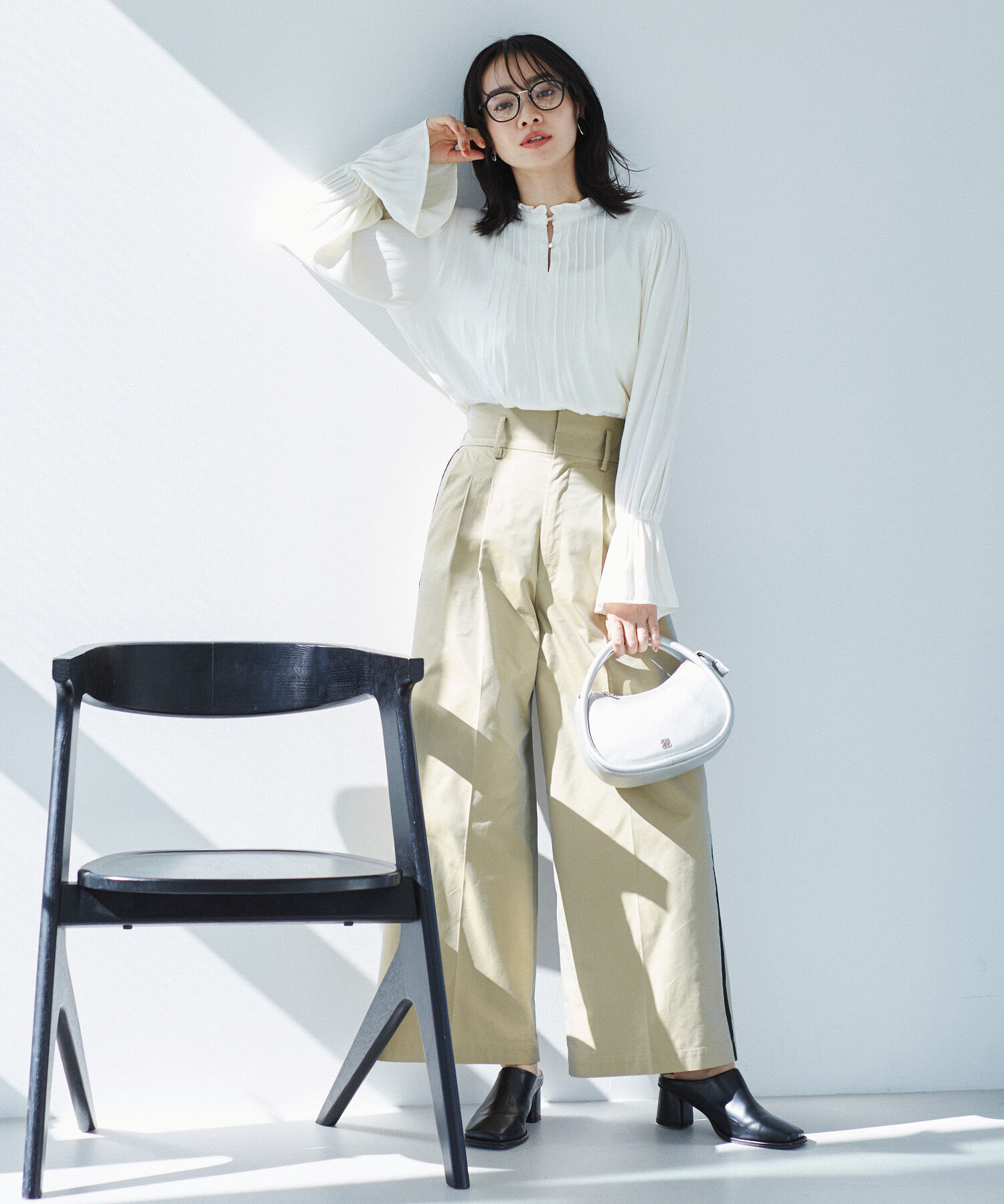 VIS「【前後2WAY】割繊ピンタックブラウス【洗える】」|シャツ・ブラウス|