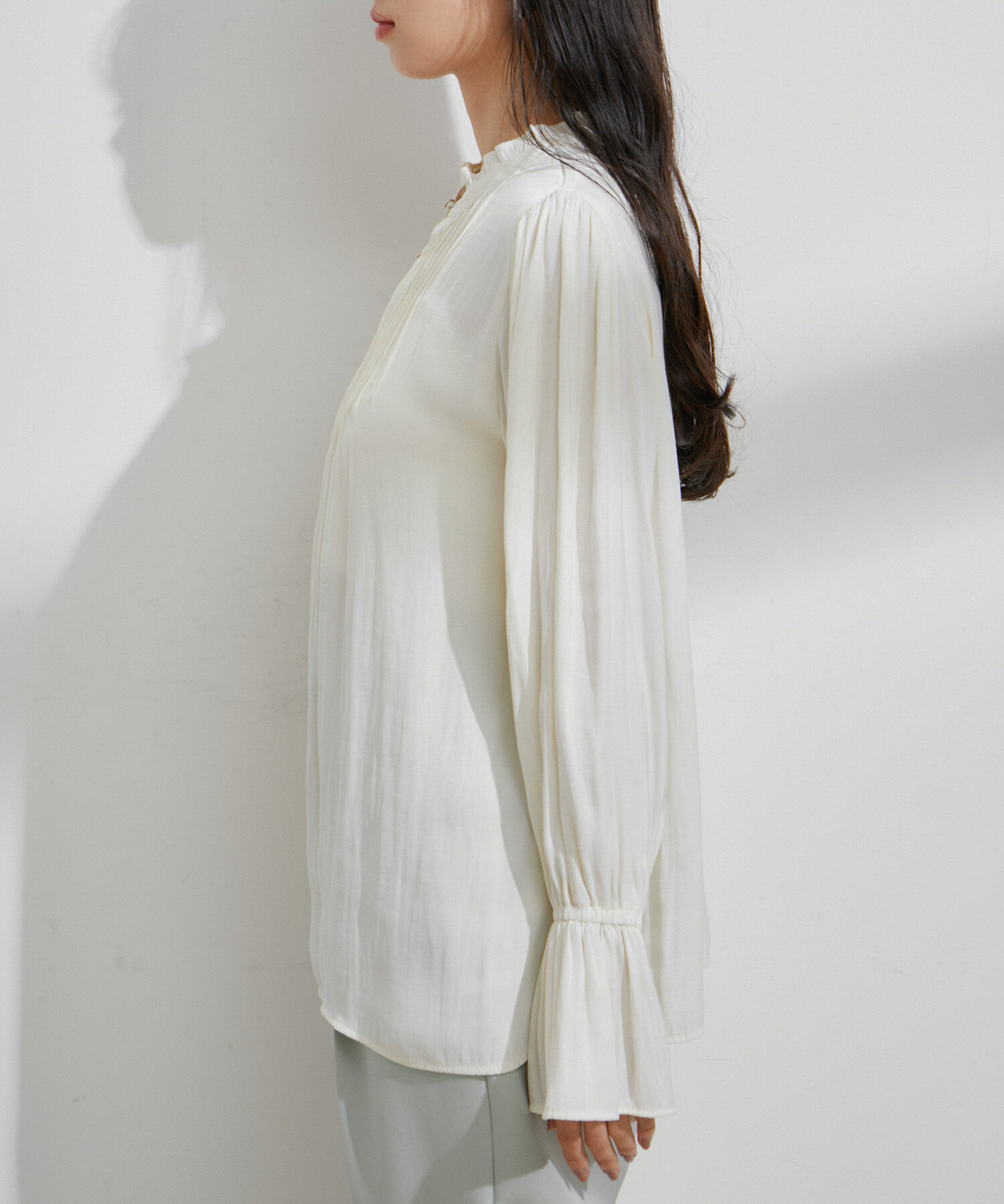 VIS「【前後2WAY】割繊ピンタックブラウス【洗える】」|シャツ・ブラウス|