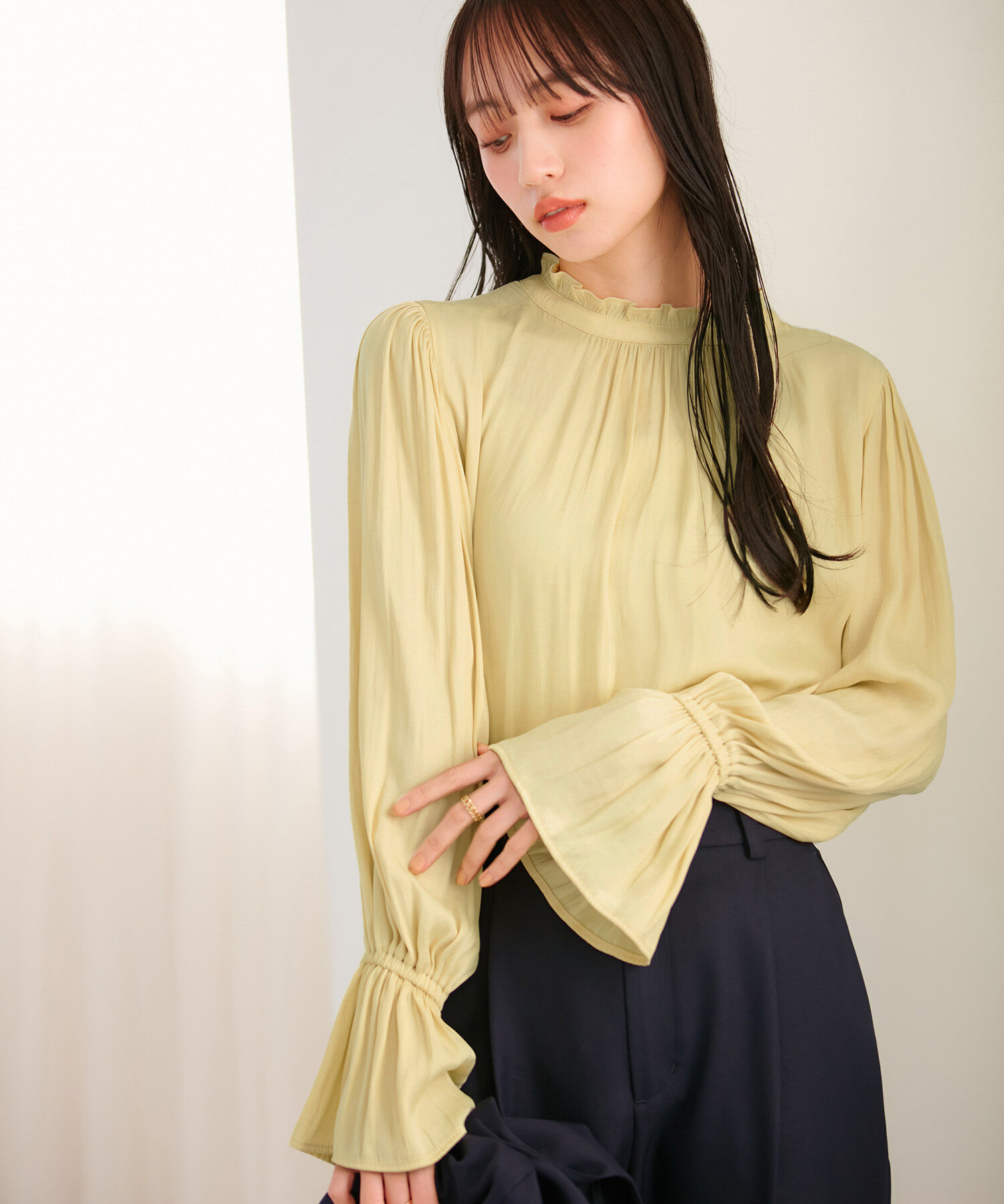VIS「【前後2WAY】割繊ピンタックブラウス【洗える】」|シャツ・ブラウス|