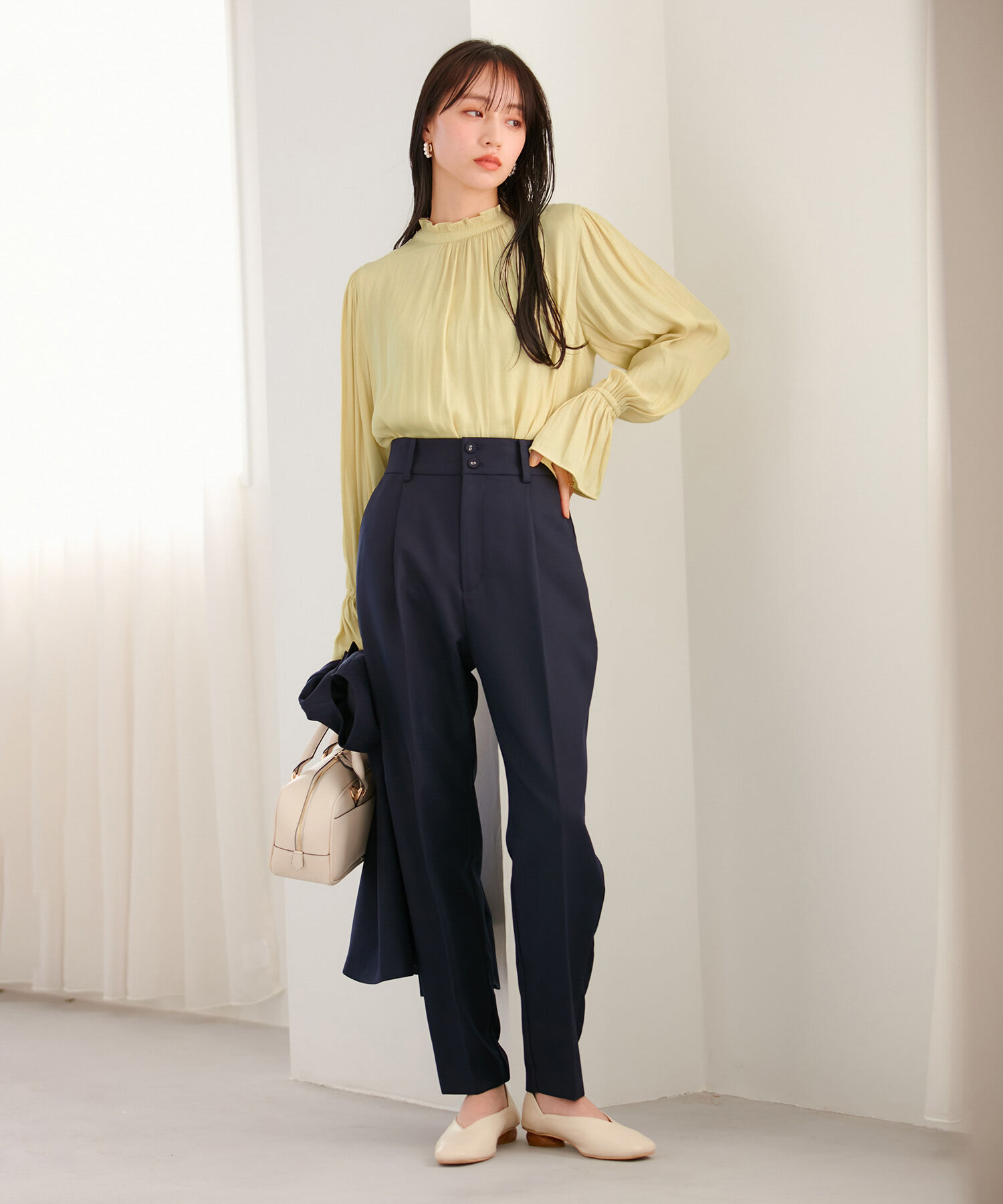 VIS「【前後2WAY】割繊ピンタックブラウス【洗える】」|シャツ・ブラウス|