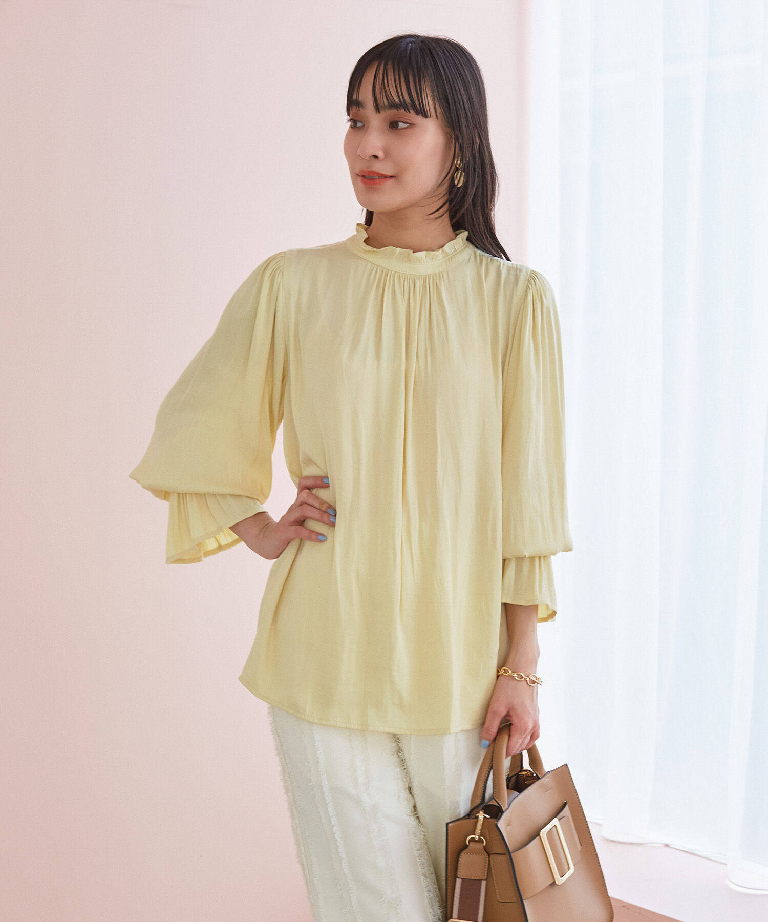 VIS「【前後2WAY】割繊ピンタックブラウス【洗える】」|シャツ・ブラウス|