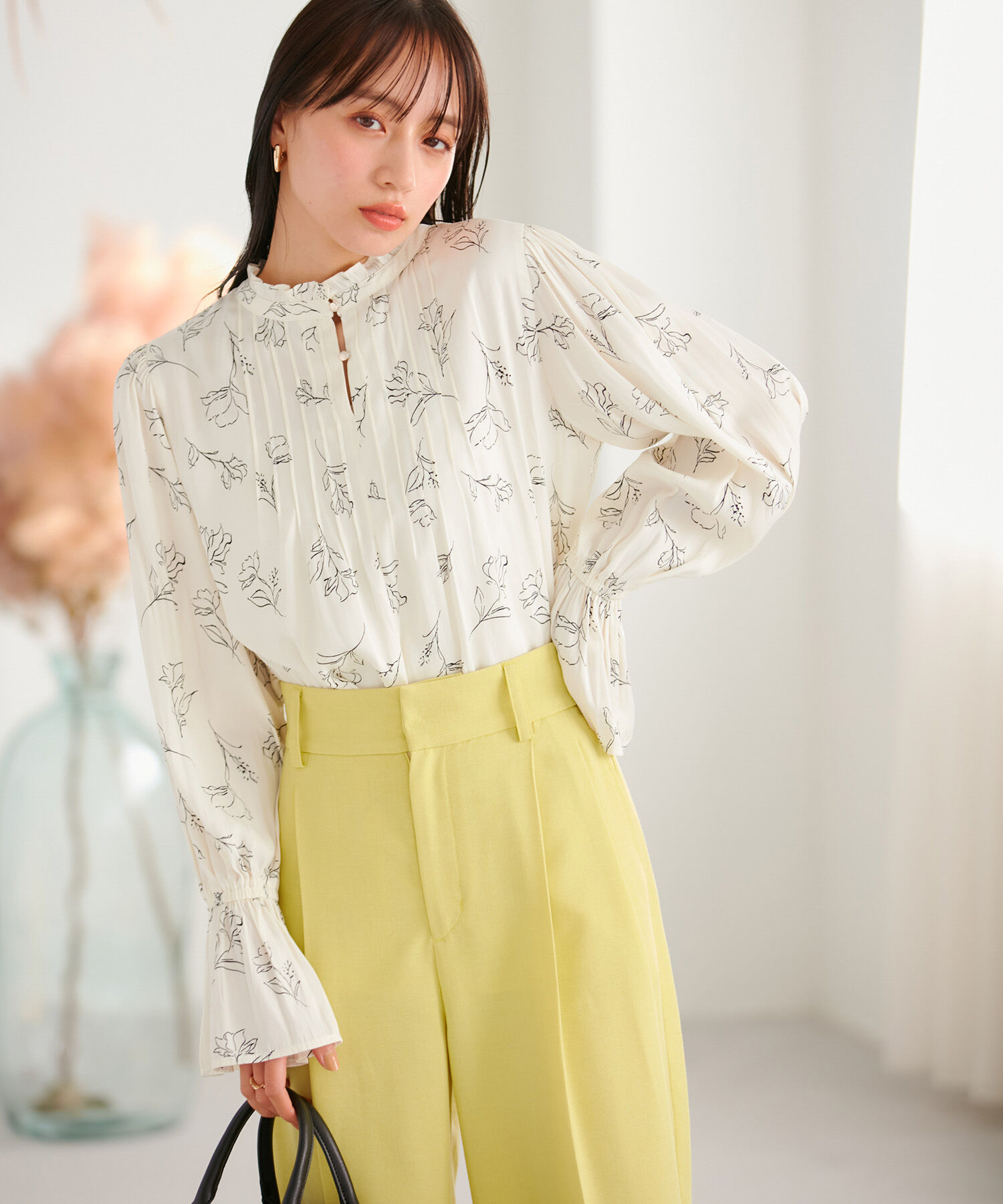 VIS「【前後2WAY】割繊ピンタックブラウス【洗える】」|シャツ・ブラウス|