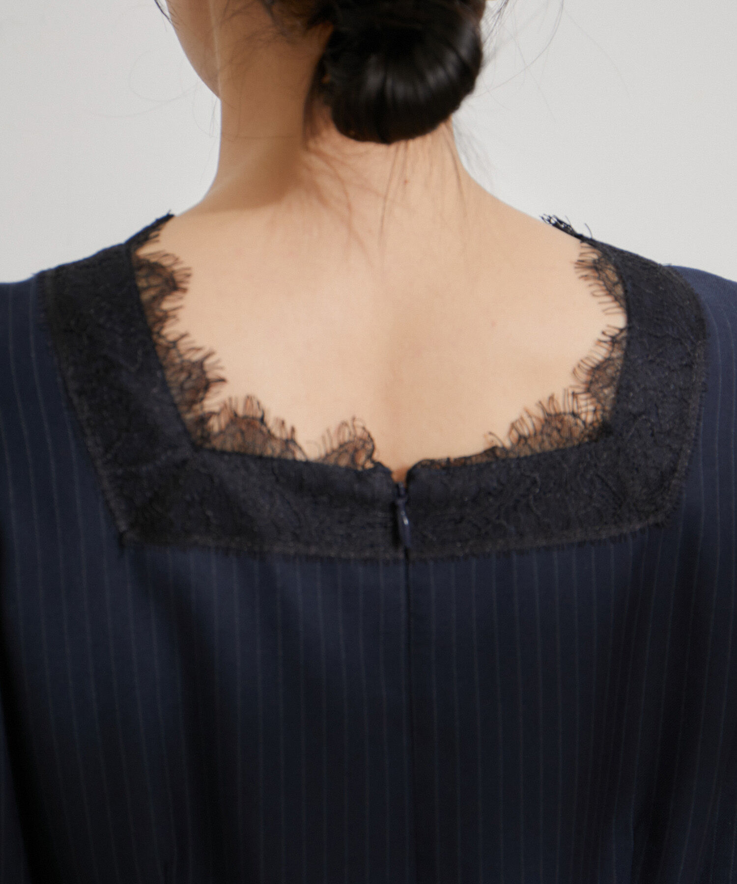 VIS「【VIS DRESS】ピンストライプレースオールインワン【洗える】」|オールインワン|