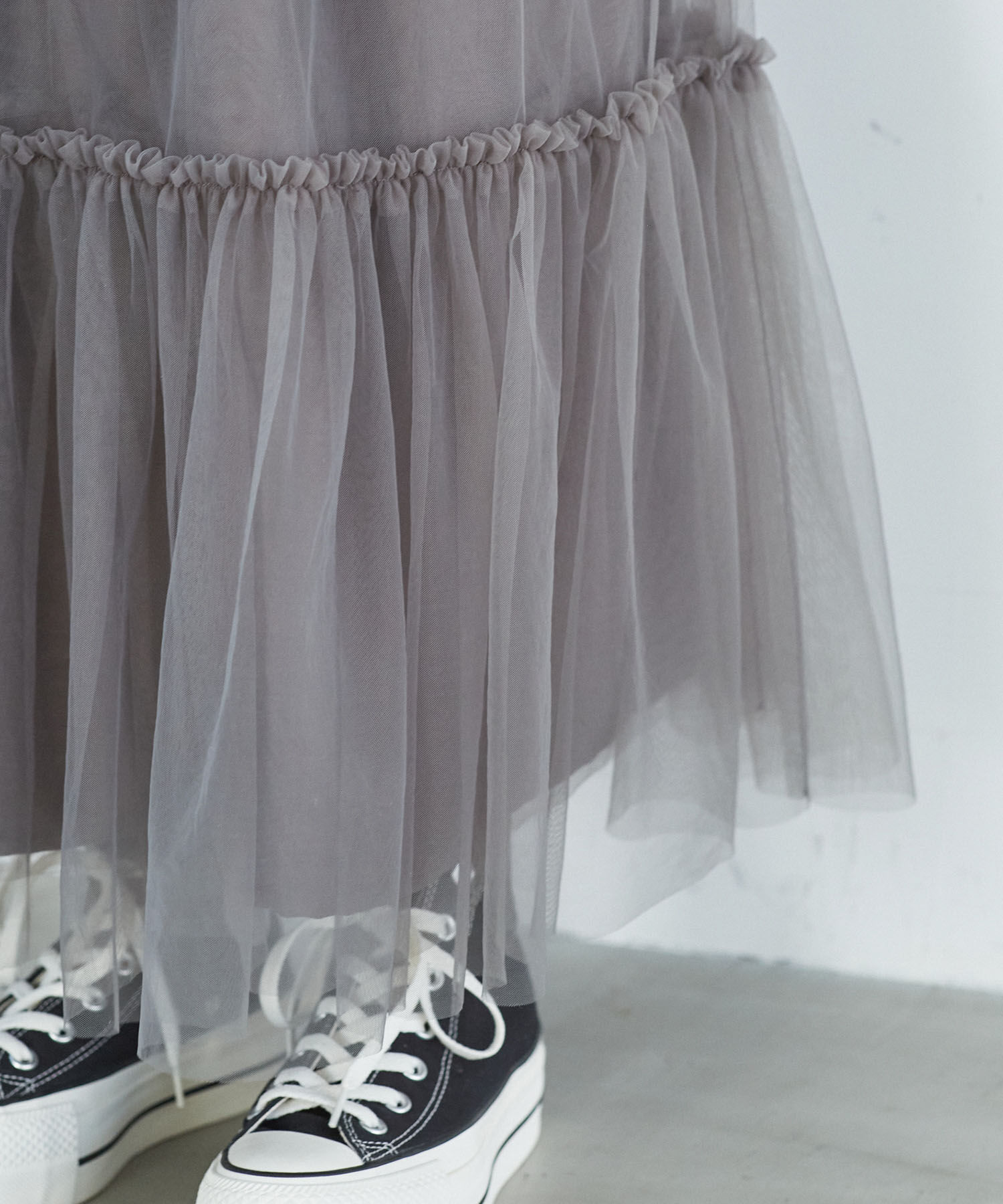 VIS「ニュアンス柄チュールスカート」|スカート|