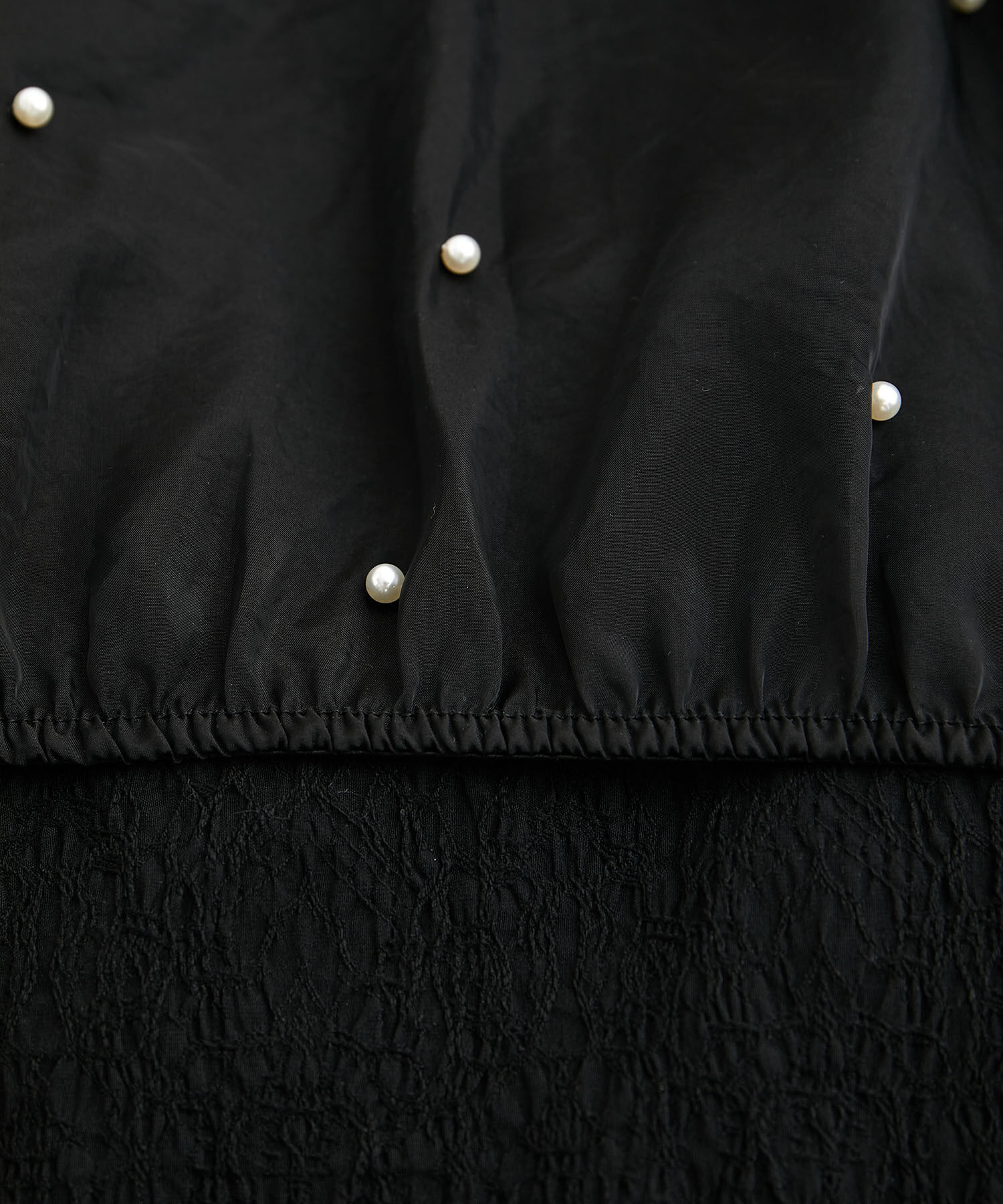 VIS「【新色追加】【VIS DRESS】チュールパールブラウス＆ジャガードワンピースセット」|ドレス|